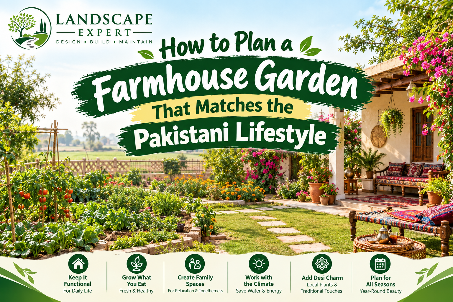 Farmhouse Garden Design in Pakistan